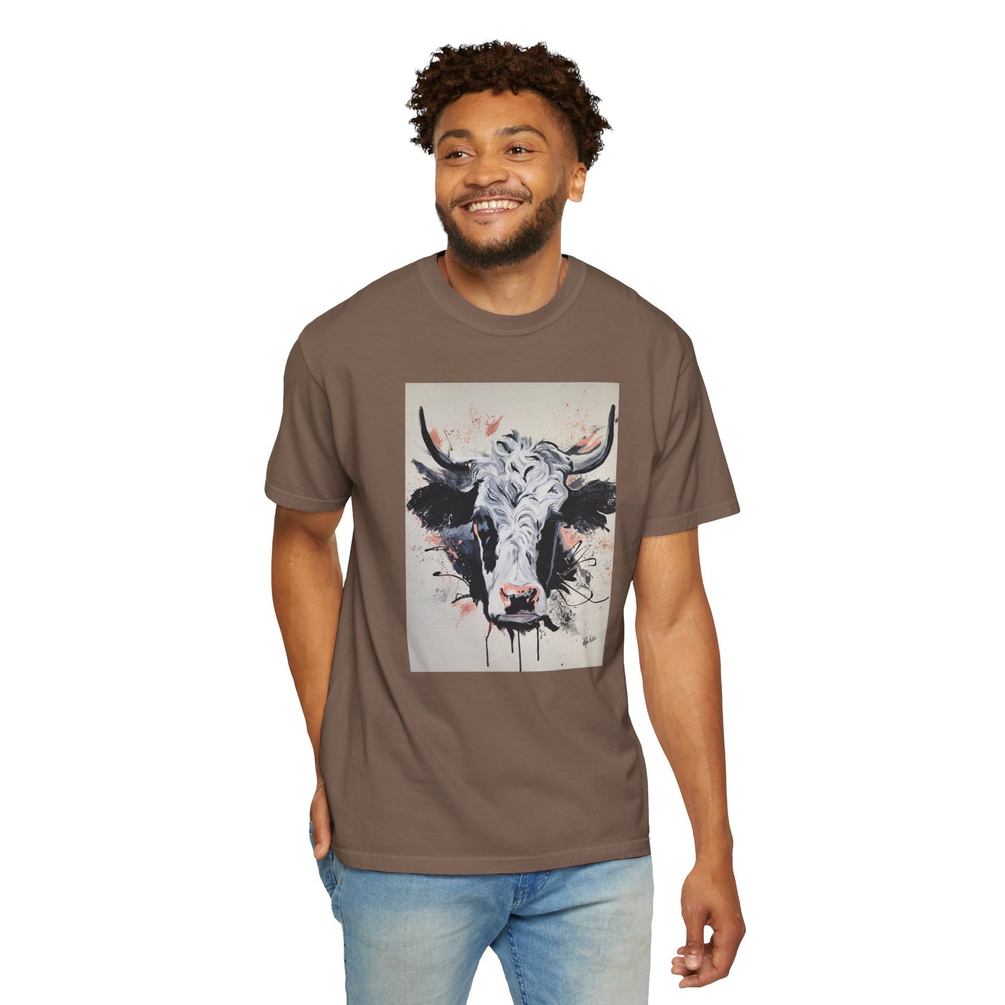 Artistic Cow Unisex Garment-Dyed T-shirt | Unique Farmhouse Decor Tee