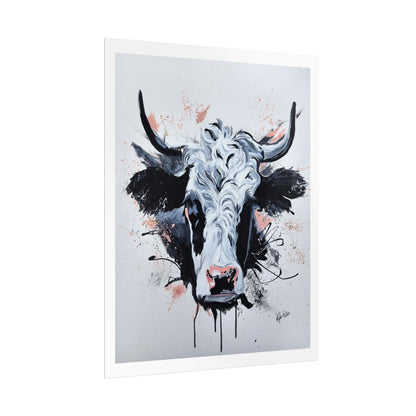 Desert Cow Rolled Poster - Unique Wall Decor for Animal Lovers