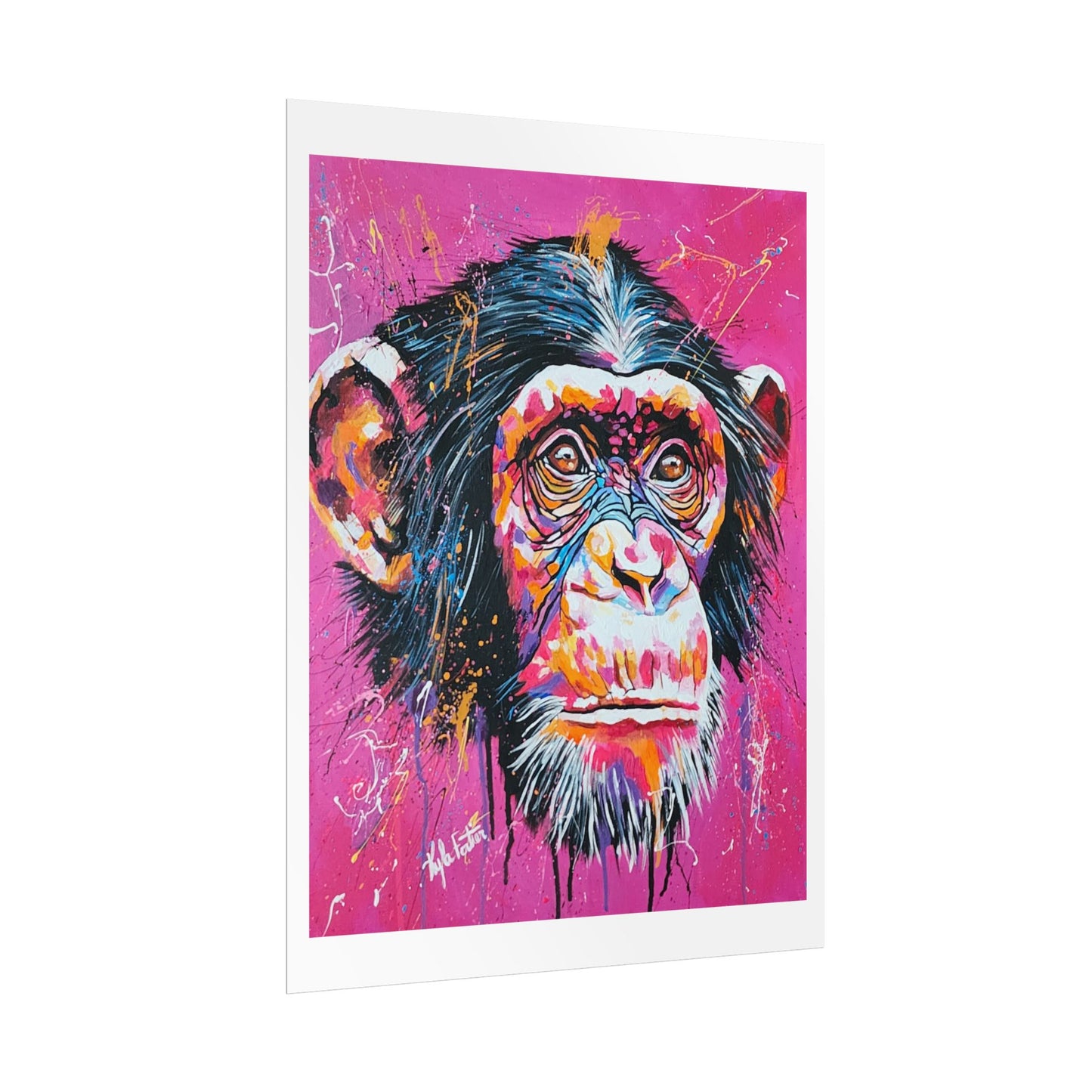 Bubblegum Jungle Art Rolled Poster | Bold Animal Wall Decor