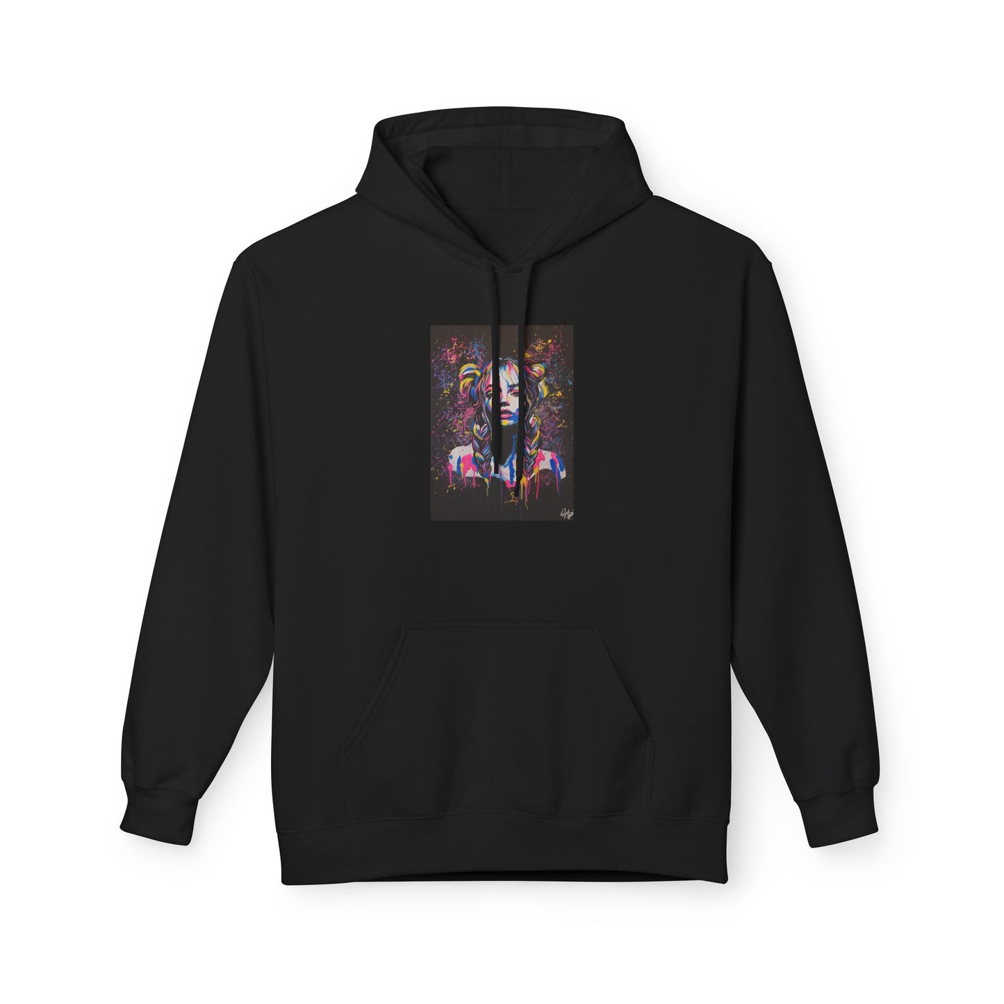 Vibrant Artistic Fleece Hoodie for Creative Souls