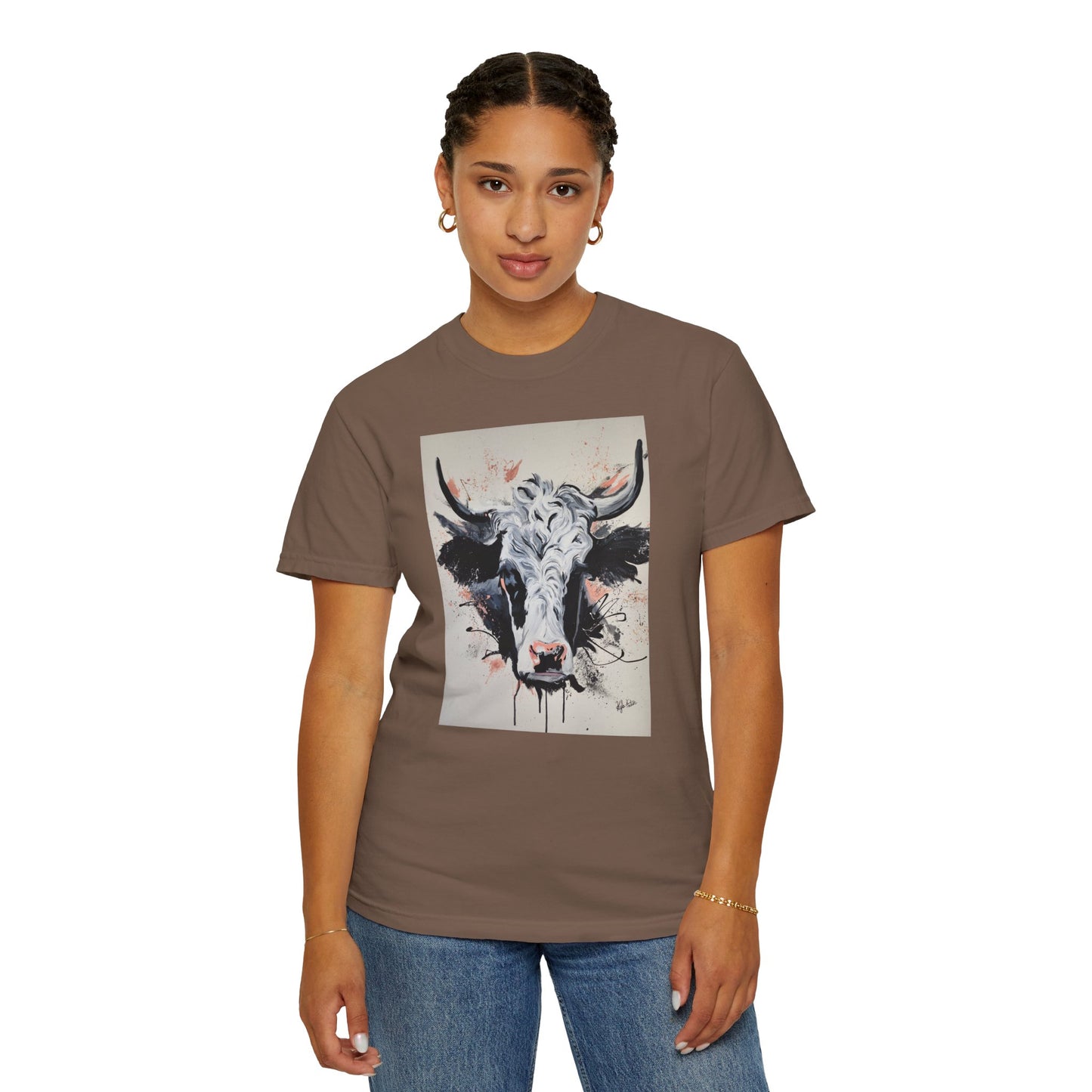 Artistic Cow Unisex Garment-Dyed T-shirt | Unique Farmhouse Decor Tee