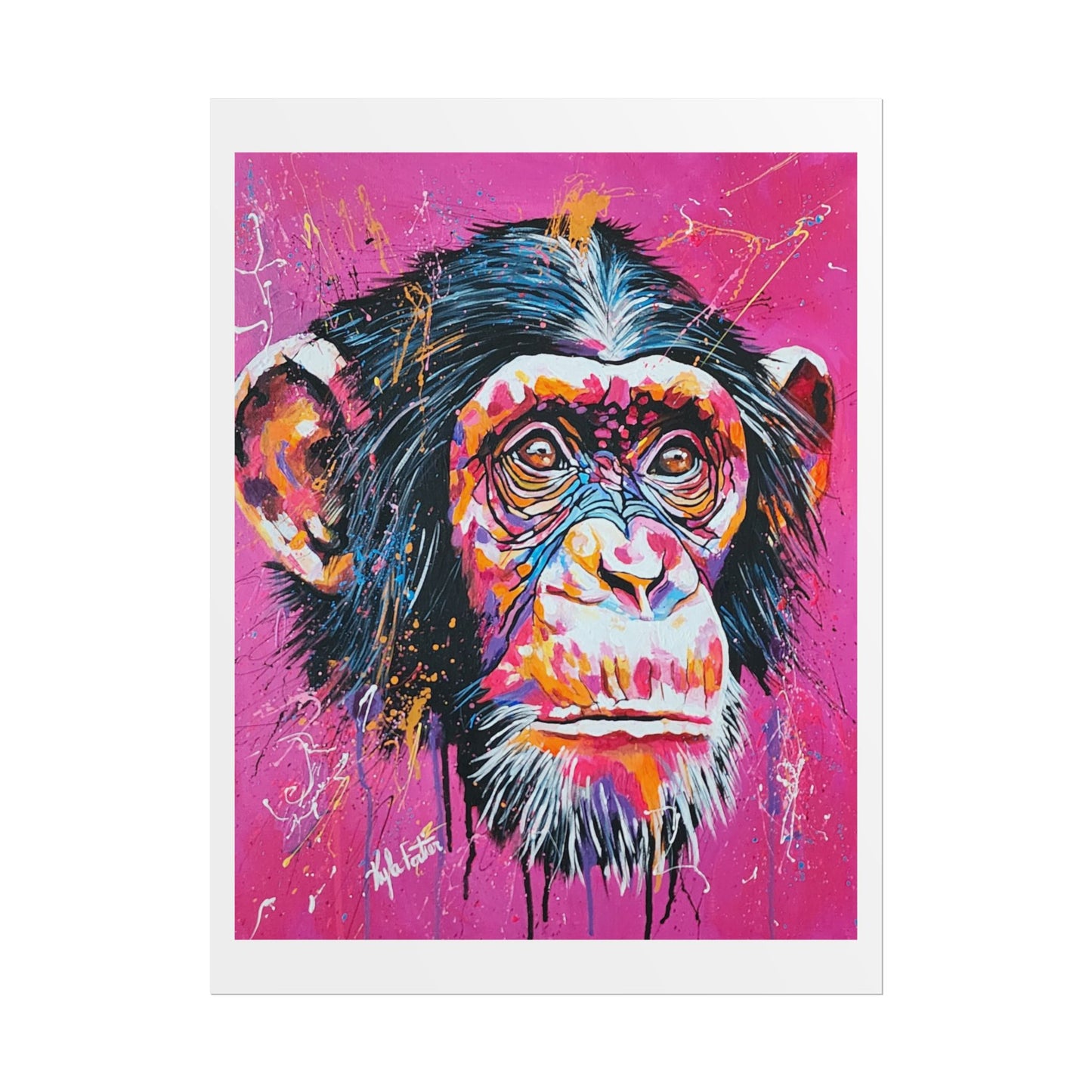 Bubblegum Jungle Art Rolled Poster | Bold Animal Wall Decor