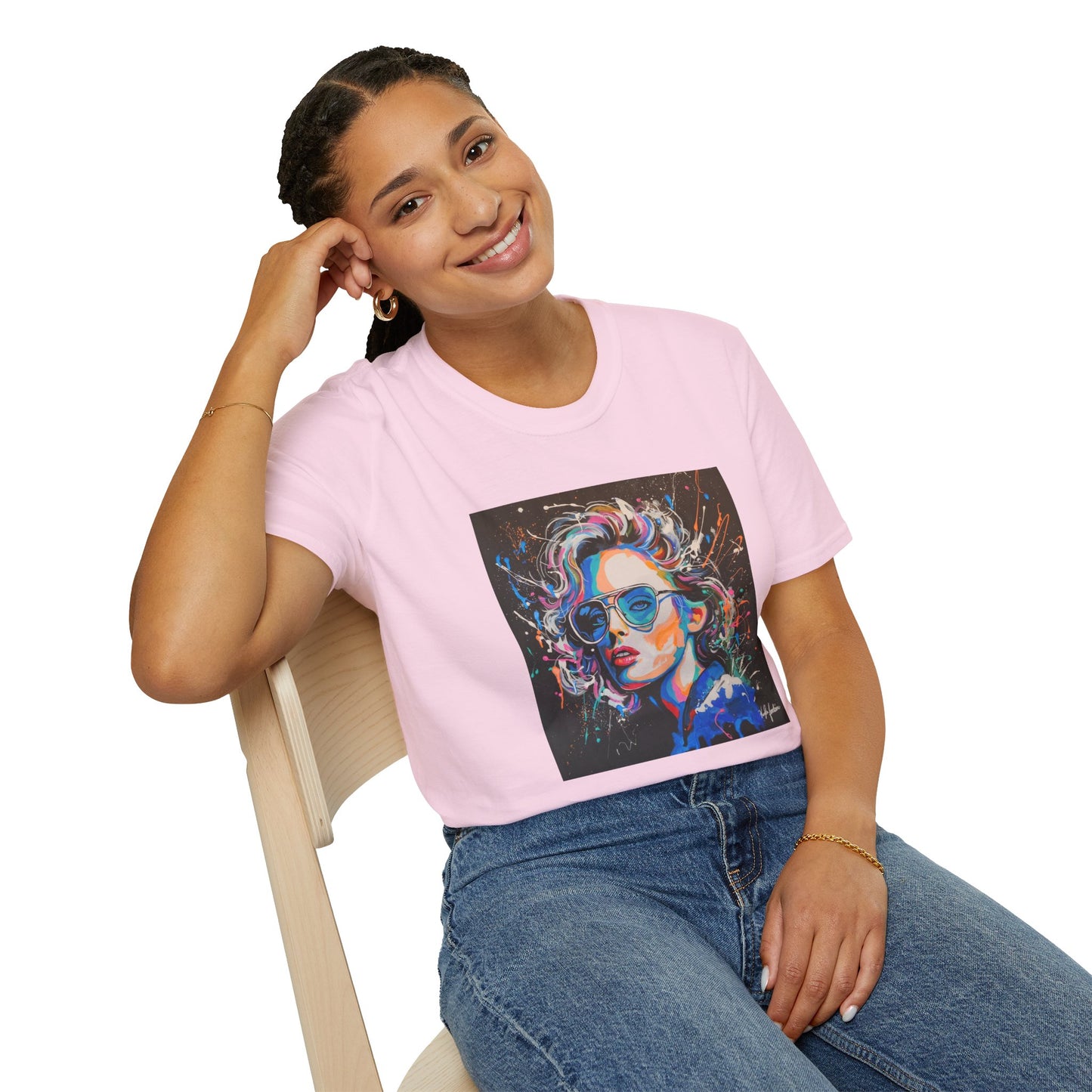 Colorful Portrait Art Unisex Softstyle T-Shirt