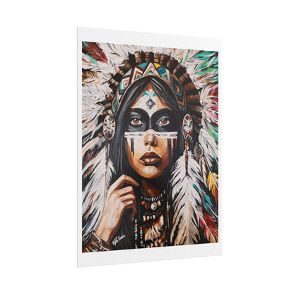 Ember Eyes Rolled Poster - Native American Inspired Wall Art