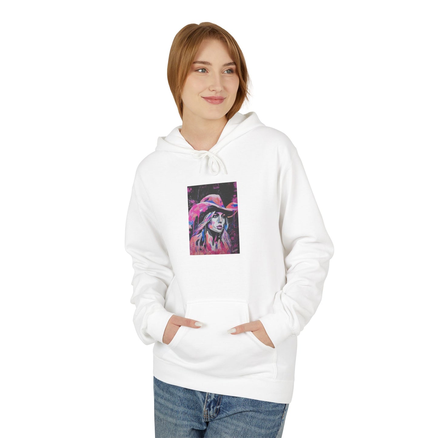 Artistic Pink Abstract Unisex Hoodie - Cozy Midweight Fleece Sweatshirt