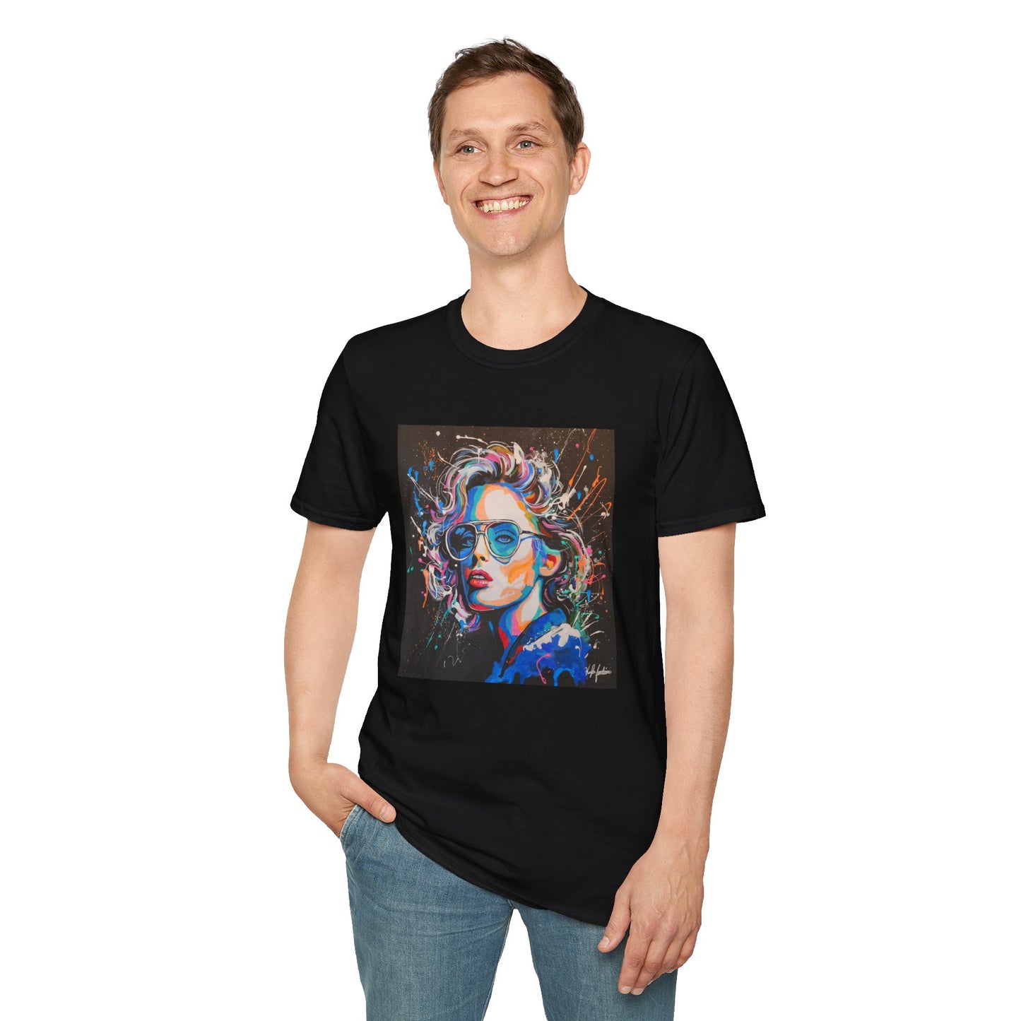 Colorful Portrait Art Unisex Softstyle T-Shirt