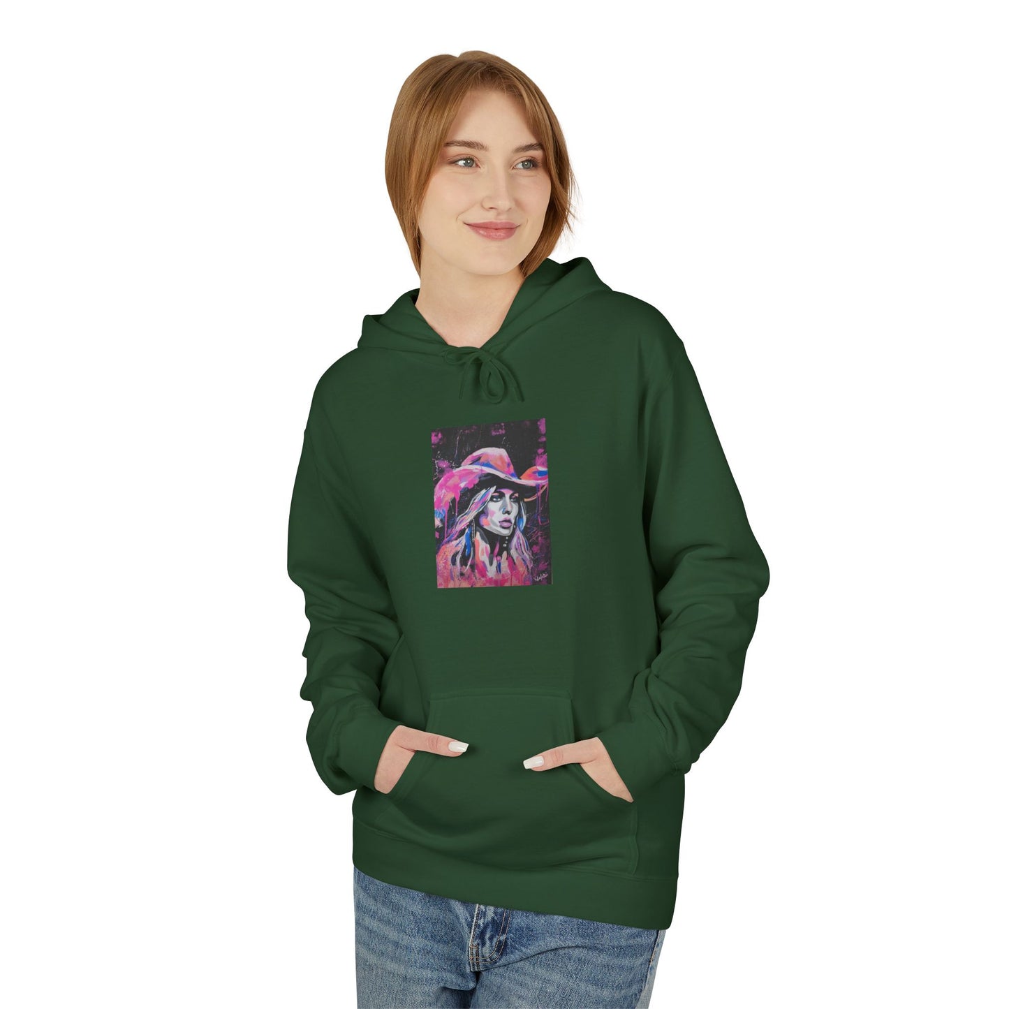 Artistic Pink Abstract Unisex Hoodie - Cozy Midweight Fleece Sweatshirt