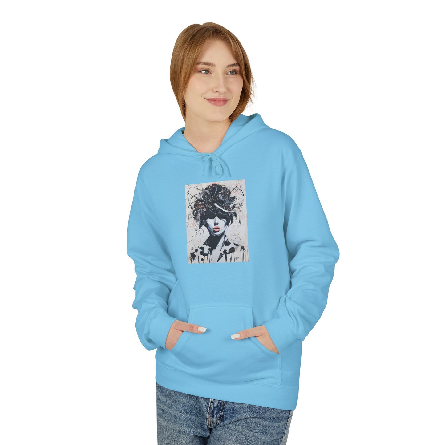 Artistic Black Woman Hoodie - Cozy Fleece Sweatshirt for Comfort and Style