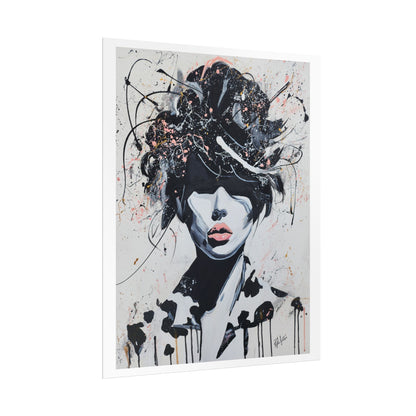 Desert Rose Rolled Poster - Modern Black and White Art Print