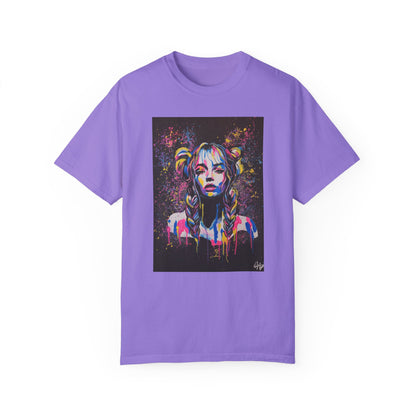 Vibrant Art Tee - Unisex Garment-Dyed T-shirt with Colorful Graffiti Design