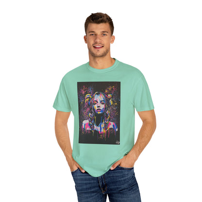 Vibrant Art Tee - Unisex Garment-Dyed T-shirt with Colorful Graffiti Design