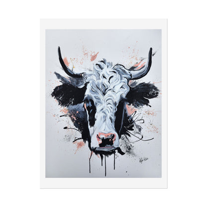 Desert Cow Rolled Poster - Unique Wall Decor for Animal Lovers