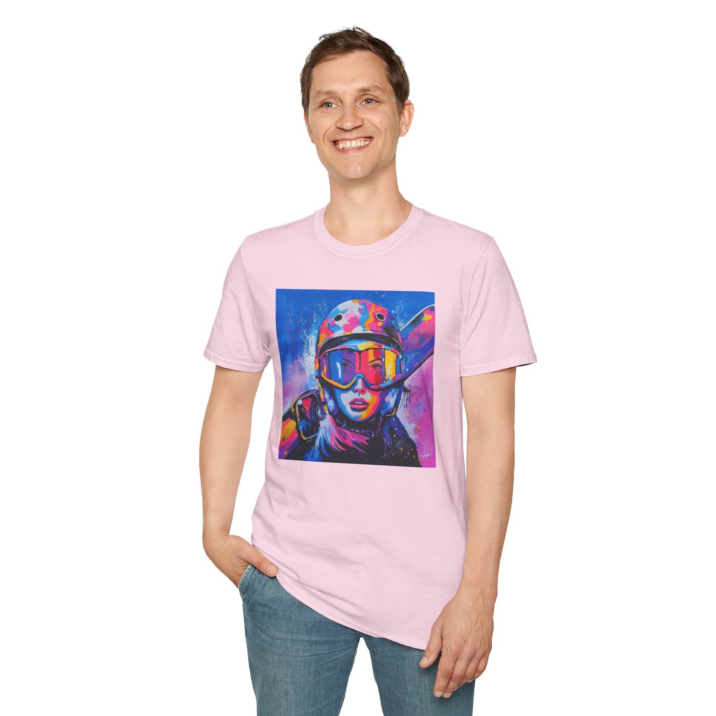 Vibrant Ski Adventure Unisex Softstyle T-Shirt