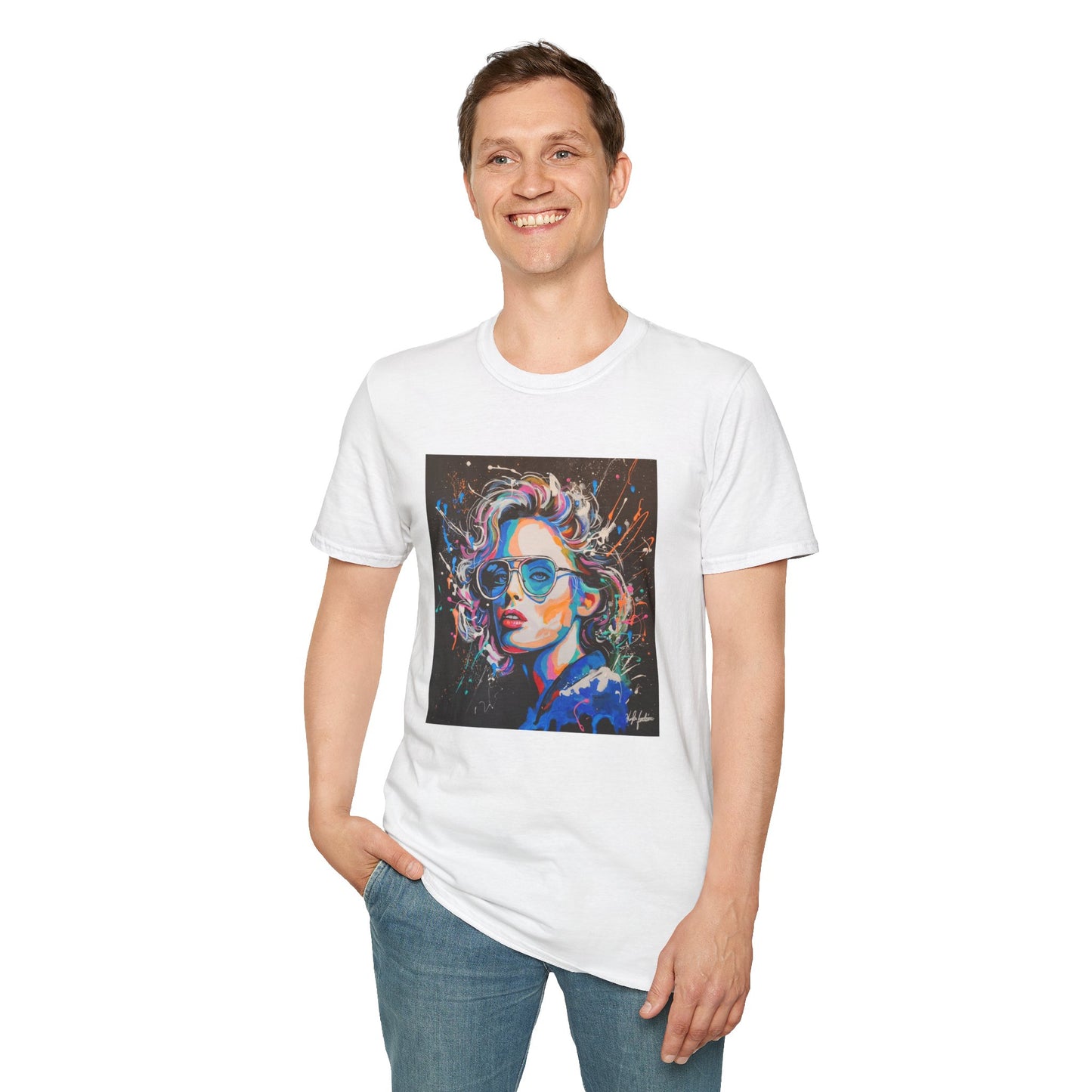 Colorful Portrait Art Unisex Softstyle T-Shirt