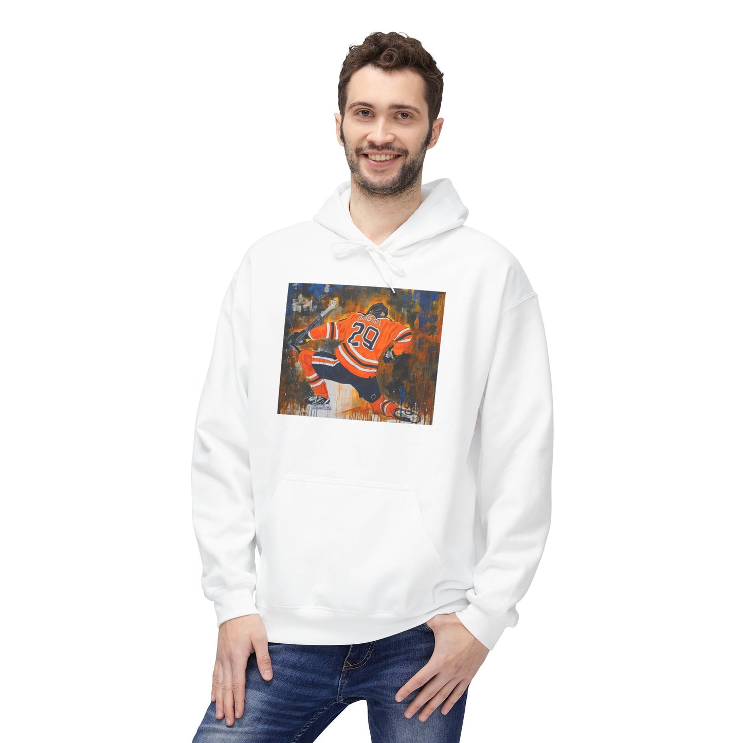 Vibrant Artistic Fleece Hoodie - Unisex Midweight Sweatshirt for Everyday Comfort