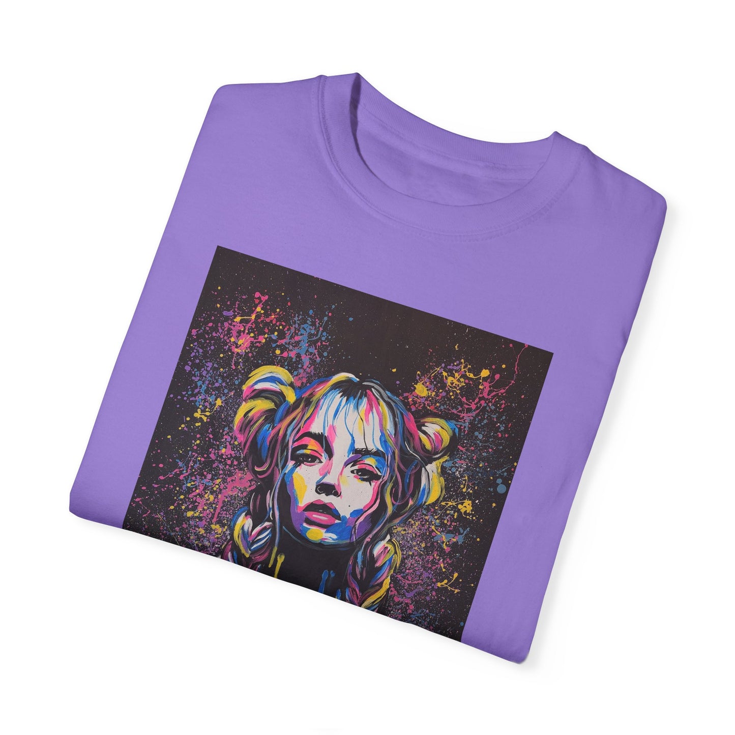 Vibrant Art Tee - Unisex Garment-Dyed T-shirt with Colorful Graffiti Design