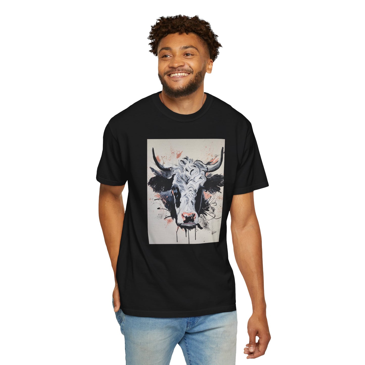 Artistic Cow Unisex Garment-Dyed T-shirt | Unique Farmhouse Decor Tee