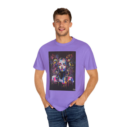 Vibrant Art Tee - Unisex Garment-Dyed T-shirt with Colorful Graffiti Design