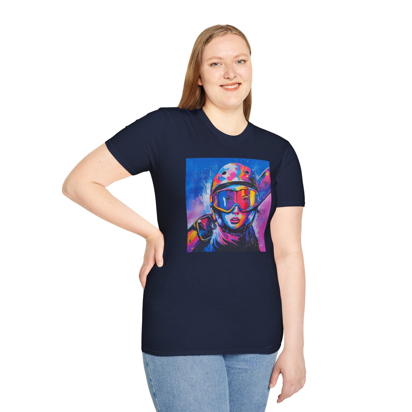 Vibrant Ski Adventure Unisex Softstyle T-Shirt