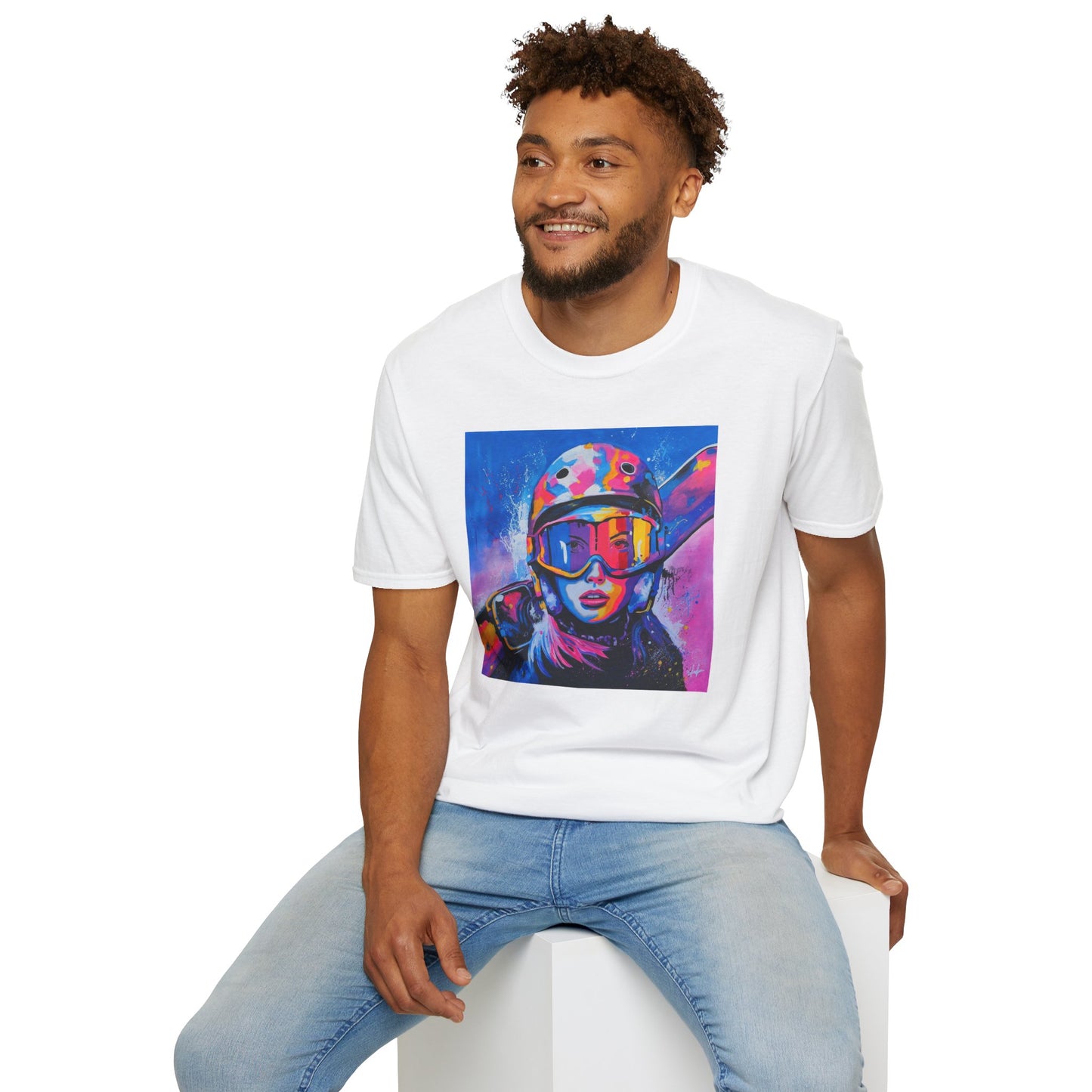 Vibrant Ski Adventure Unisex Softstyle T-Shirt