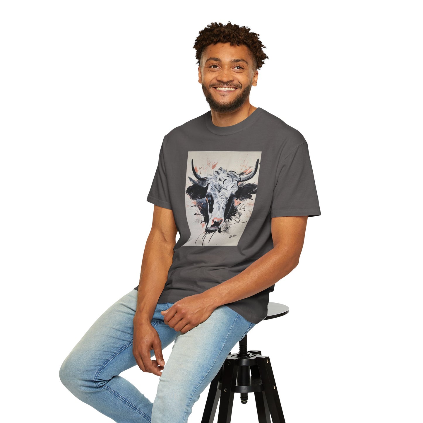 Artistic Cow Unisex Garment-Dyed T-shirt | Unique Farmhouse Decor Tee