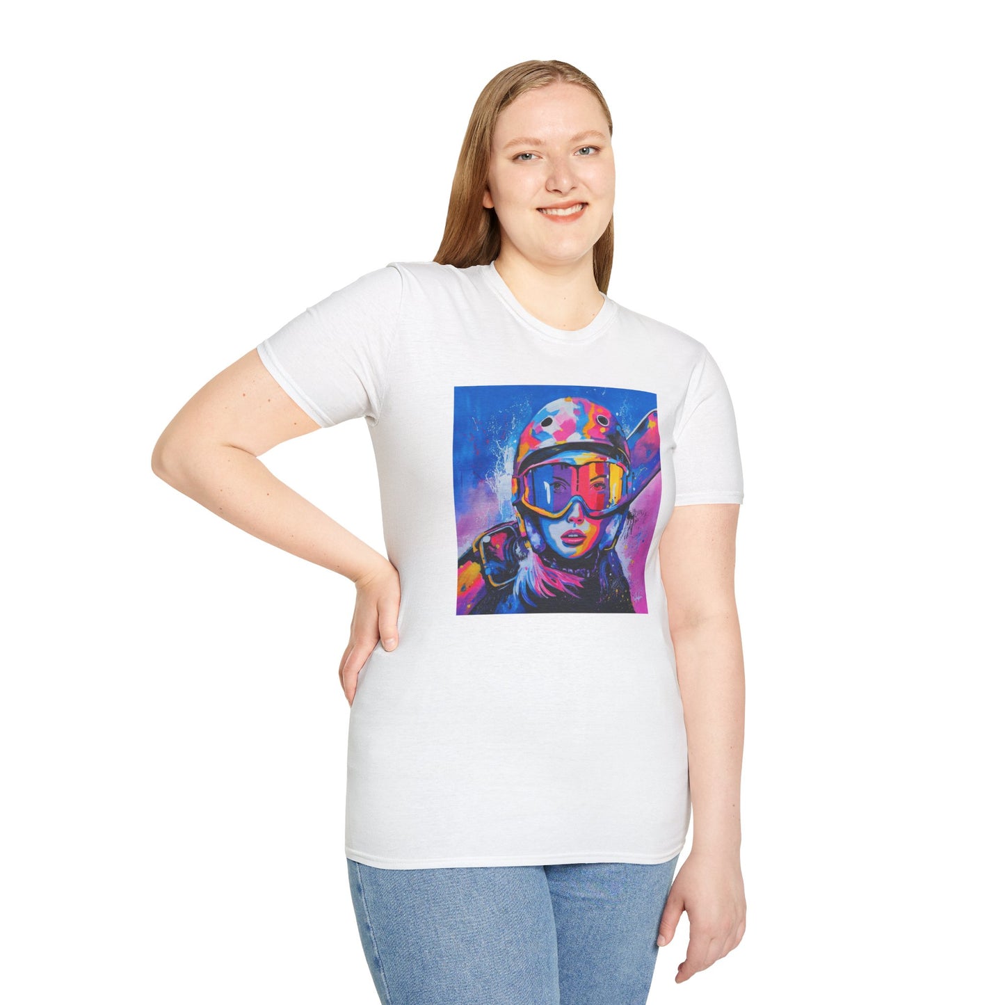 Vibrant Ski Adventure Unisex Softstyle T-Shirt