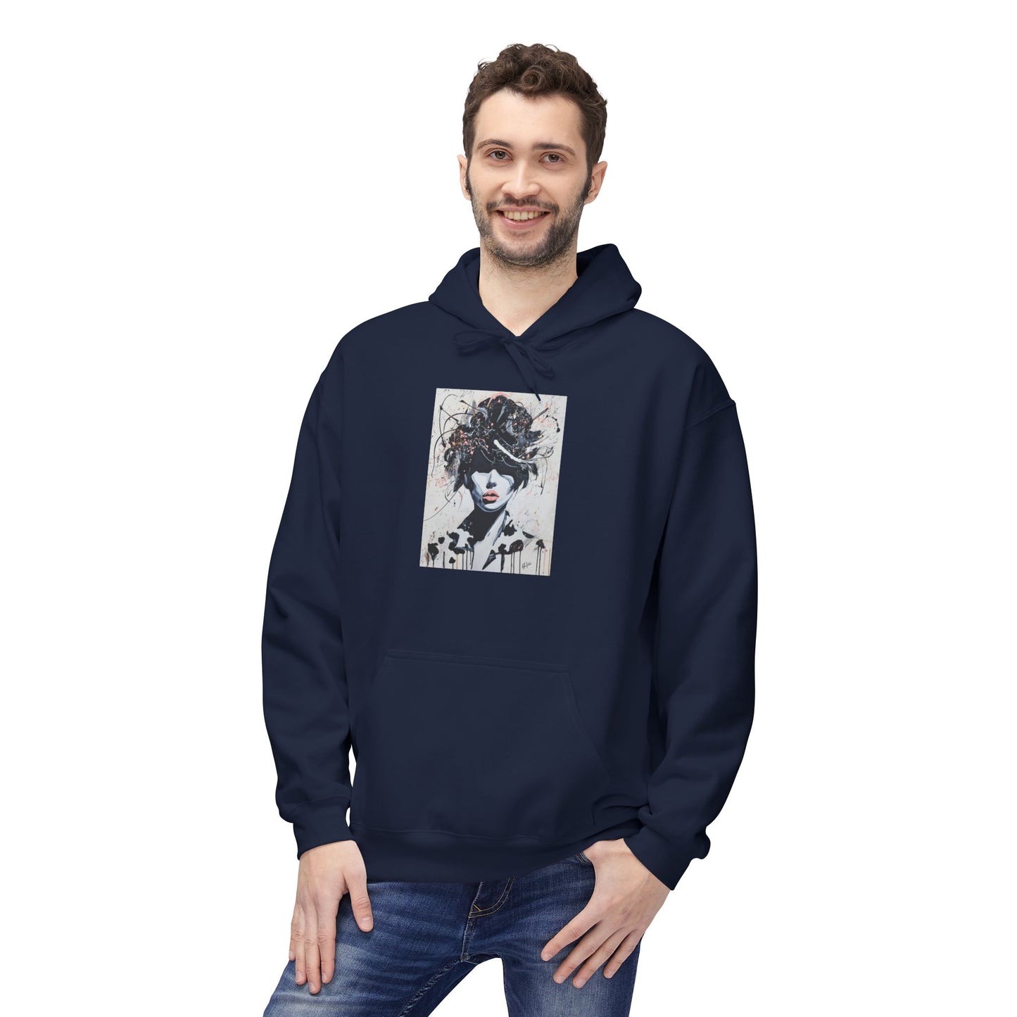 Artistic Black Woman Hoodie - Cozy Fleece Sweatshirt for Comfort and Style