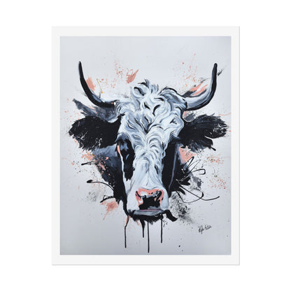 Desert Cow Rolled Poster - Unique Wall Decor for Animal Lovers