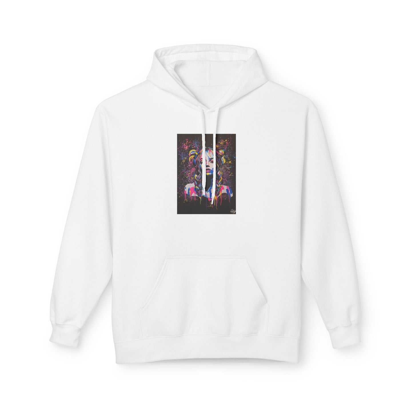 Vibrant Artistic Fleece Hoodie for Creative Souls