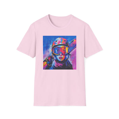 Vibrant Ski Adventure Unisex Softstyle T-Shirt