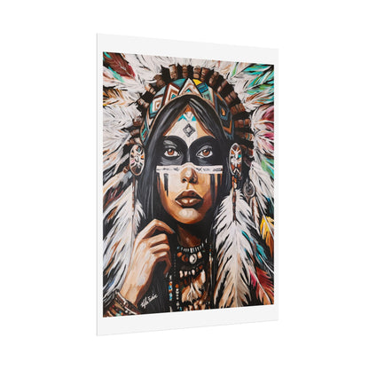 Ember Eyes Rolled Poster - Native American Inspired Wall Art