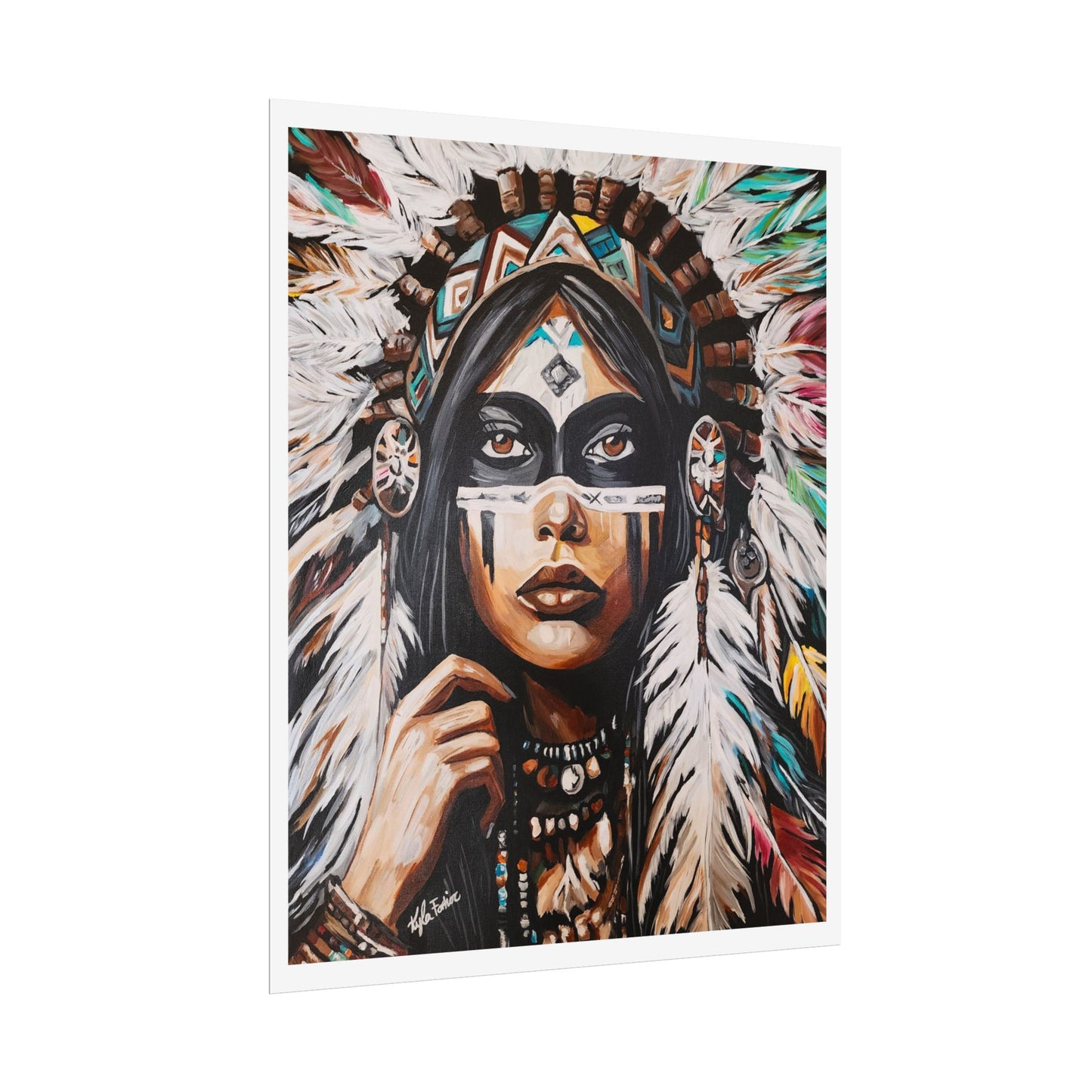 Ember Eyes Rolled Poster - Native American Inspired Wall Art