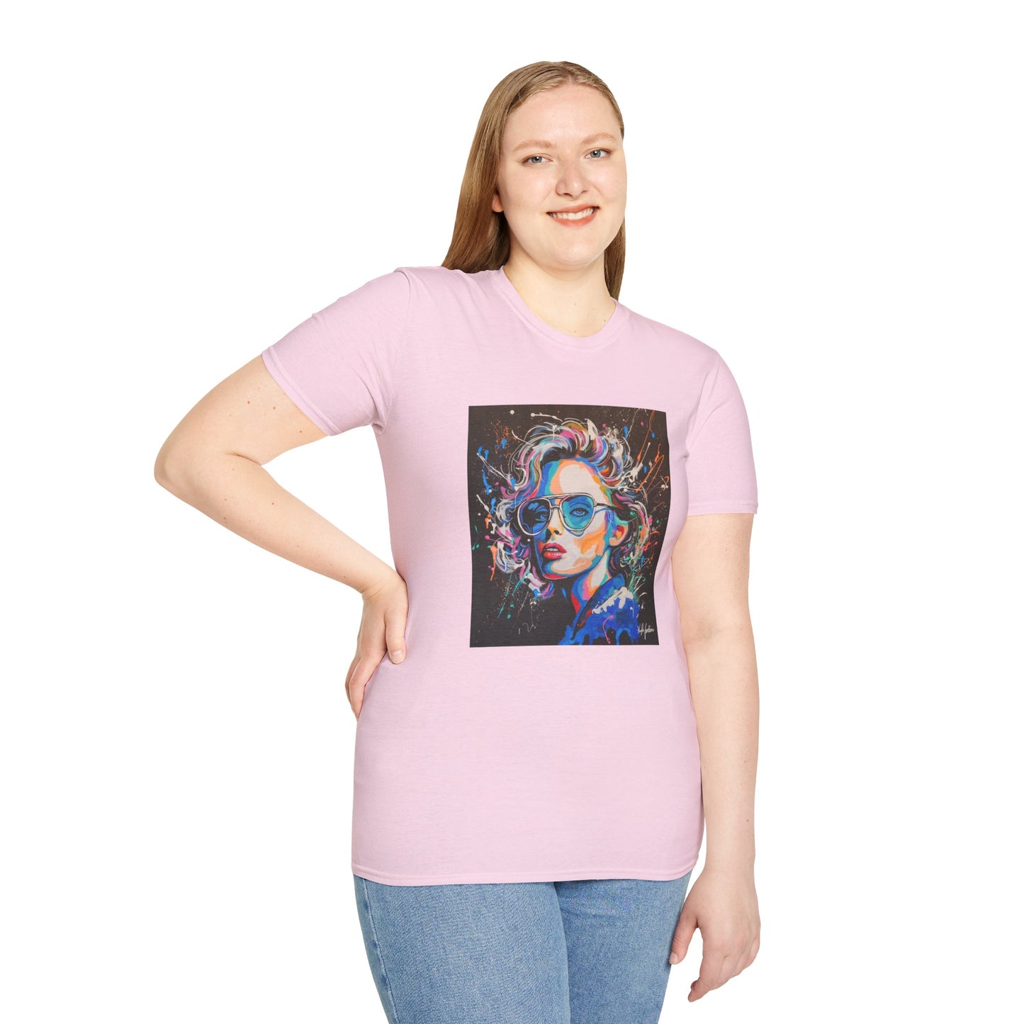 Colorful Portrait Art Unisex Softstyle T-Shirt