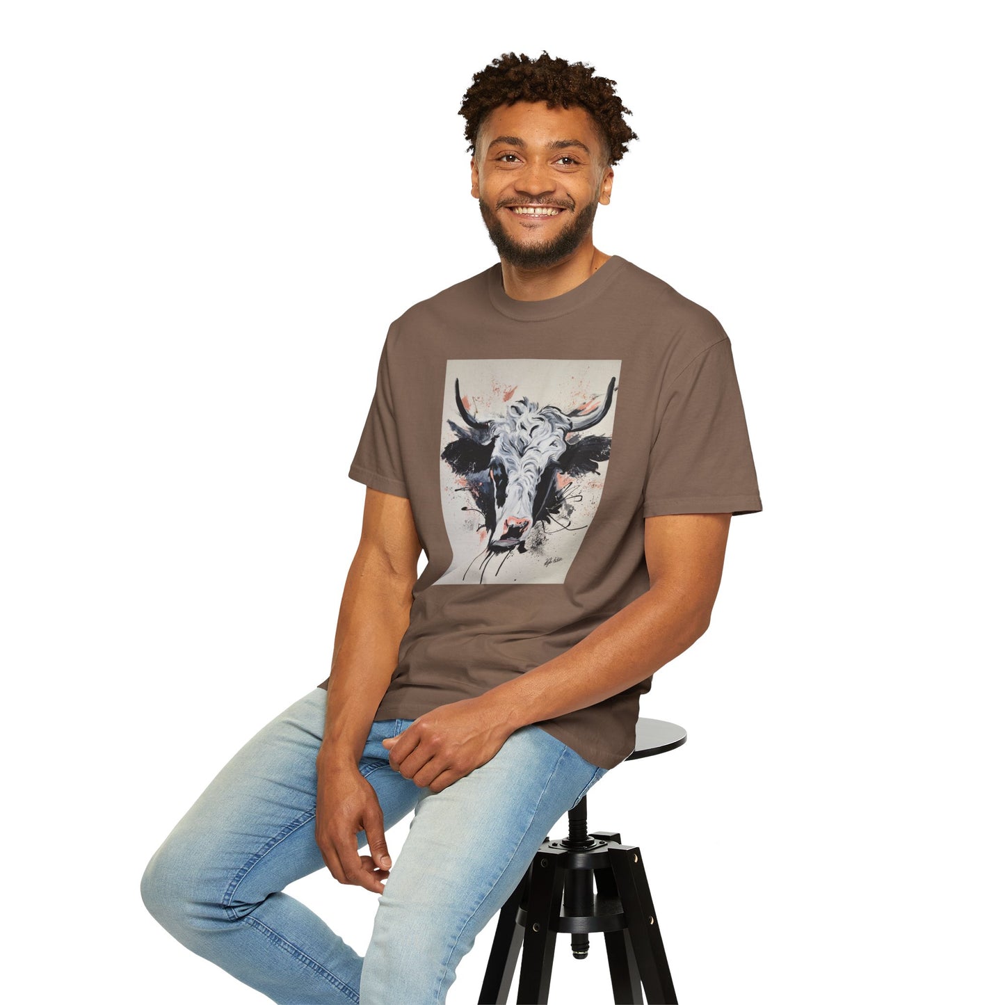 Artistic Cow Unisex Garment-Dyed T-shirt | Unique Farmhouse Decor Tee