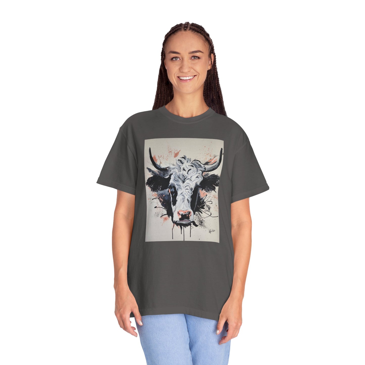 Artistic Cow Unisex Garment-Dyed T-shirt | Unique Farmhouse Decor Tee