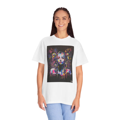 Vibrant Art Tee - Unisex Garment-Dyed T-shirt with Colorful Graffiti Design