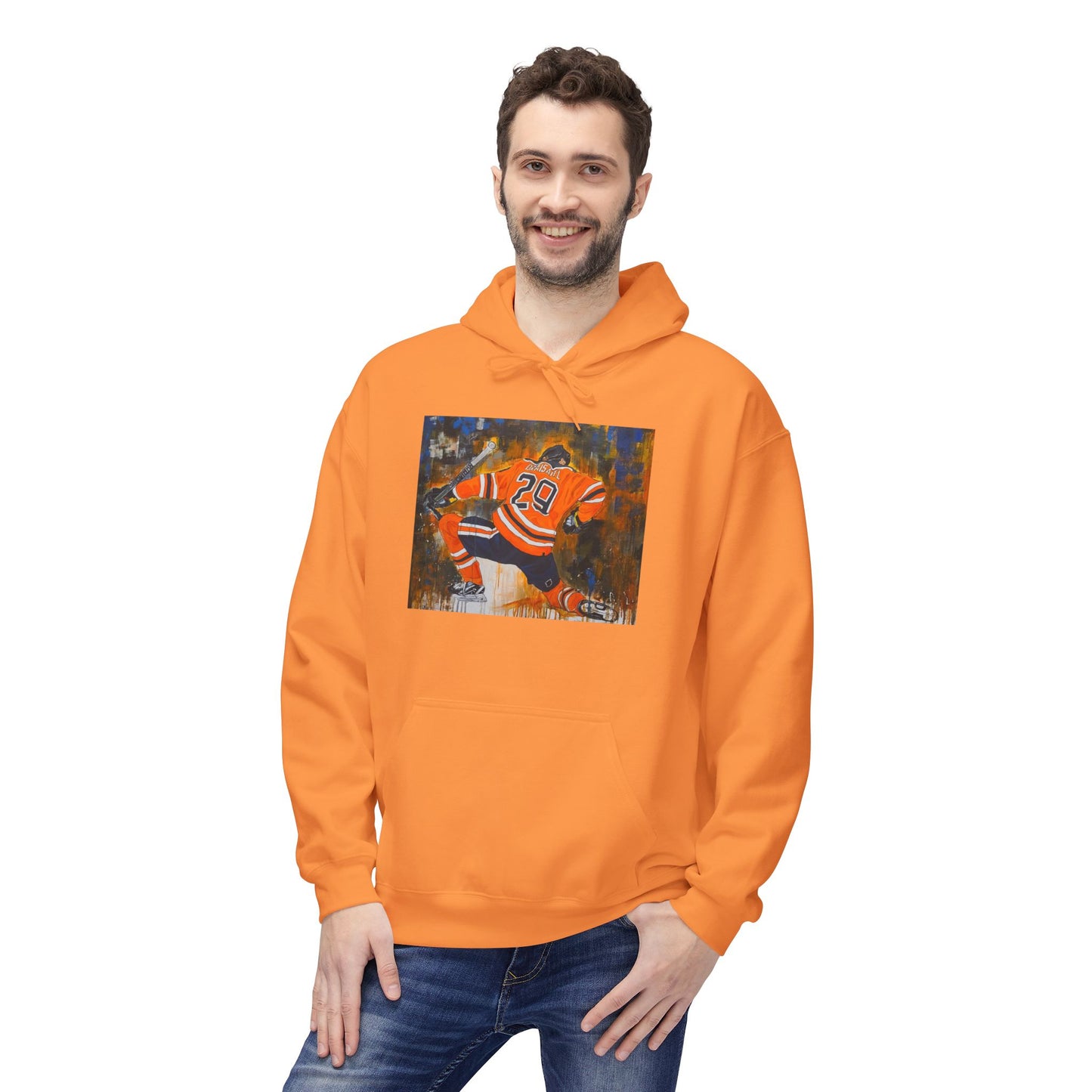 Vibrant Artistic Fleece Hoodie - Unisex Midweight Sweatshirt for Everyday Comfort