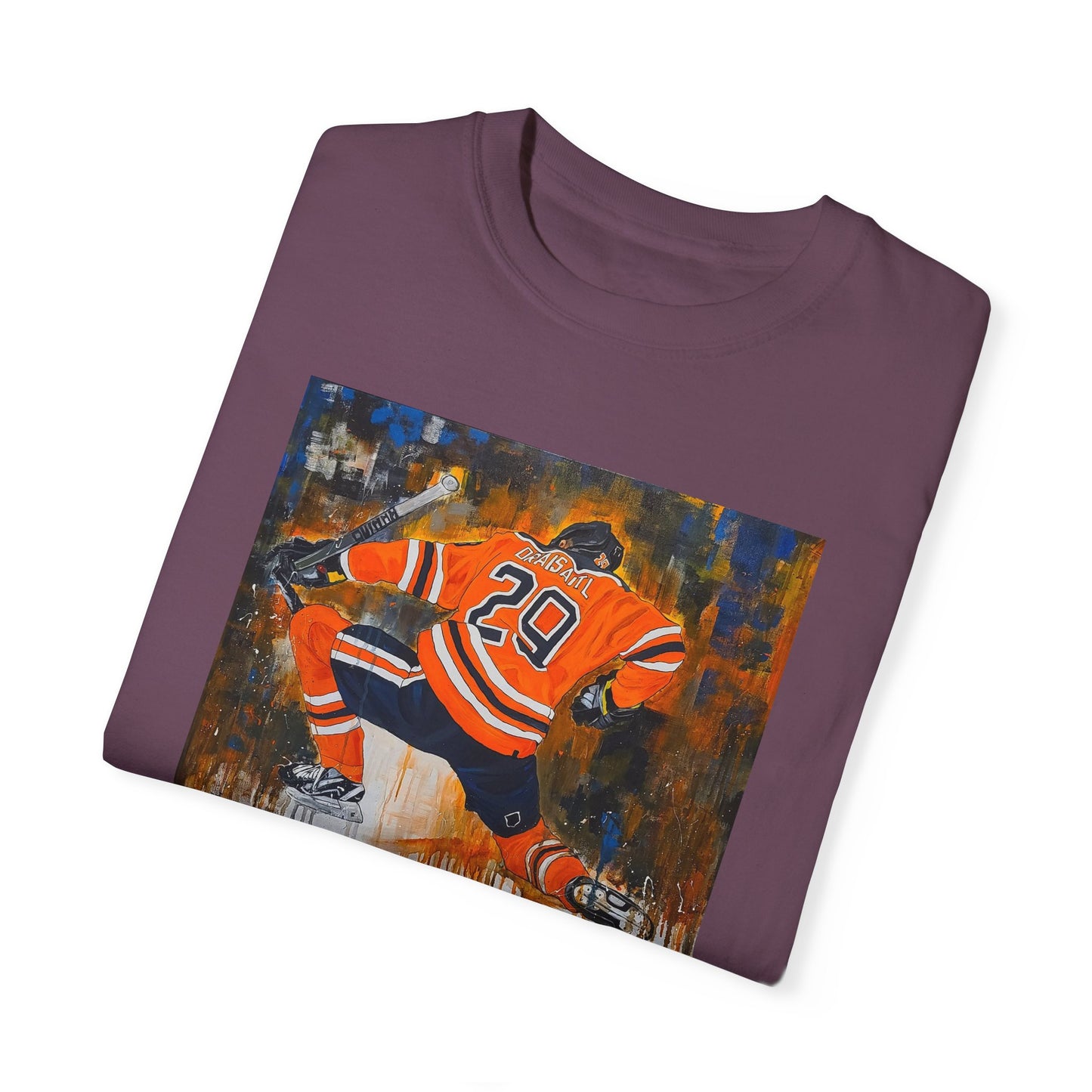 Unisex Garment-Dyed T-Shirt with Ice Hockey Design - Bold Sports Expression