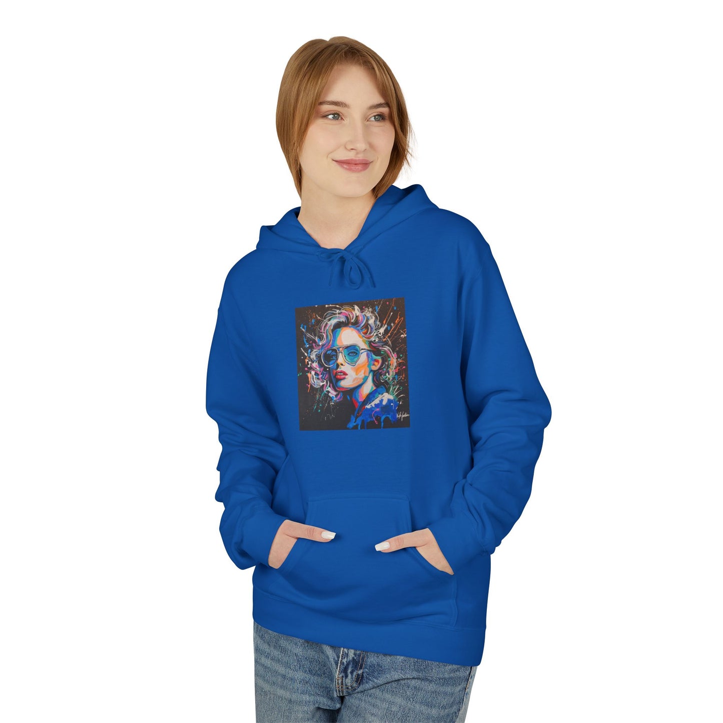 Vibrant Art Hoodie - Unisex Midweight Softstyle Fleece with Abstract Design