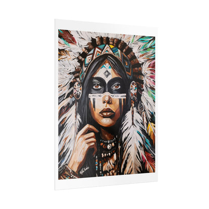 Ember Eyes Rolled Poster - Native American Inspired Wall Art