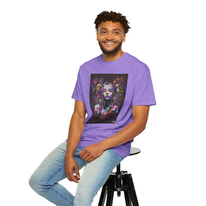 Vibrant Art Tee - Unisex Garment-Dyed T-shirt with Colorful Graffiti Design