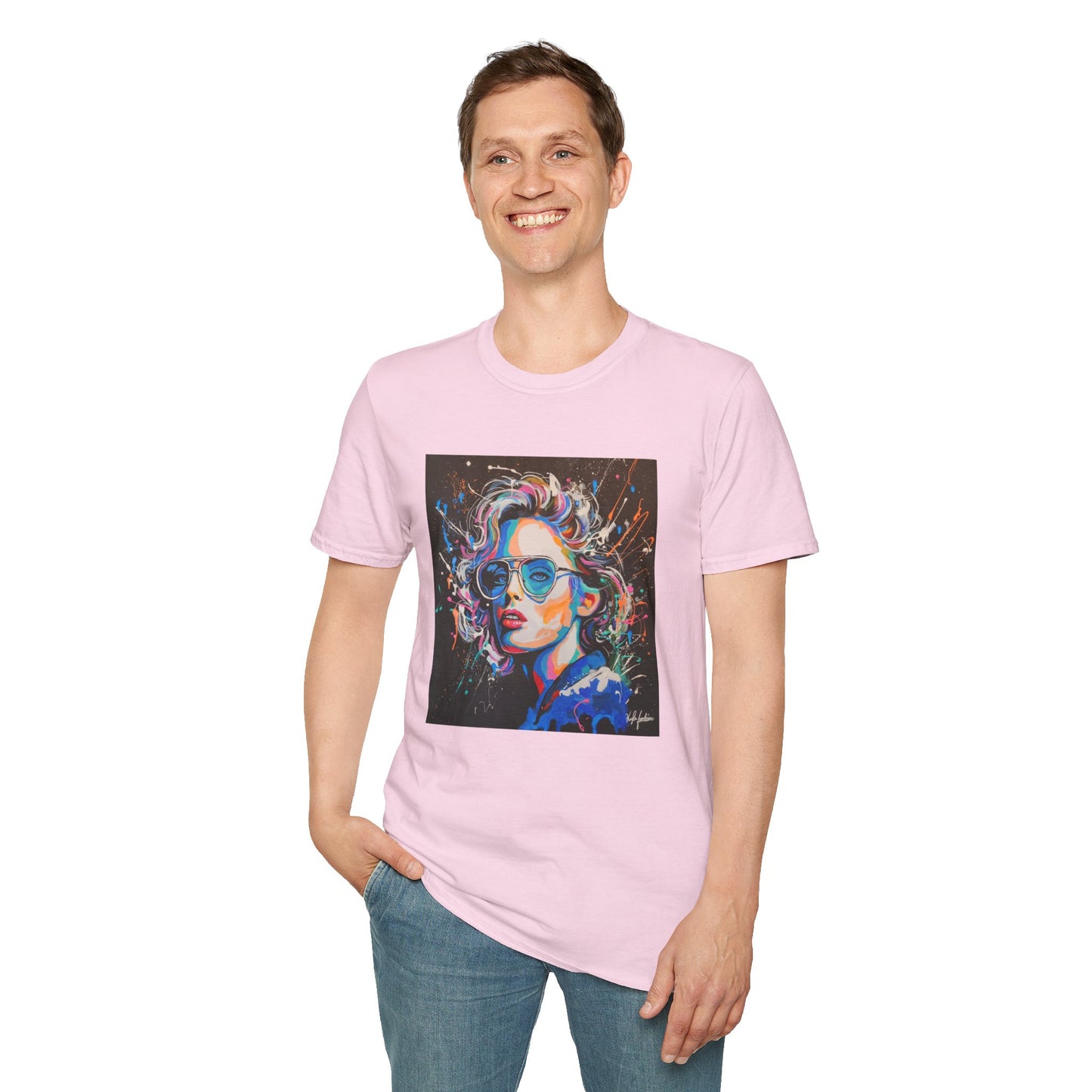 Colorful Portrait Art Unisex Softstyle T-Shirt