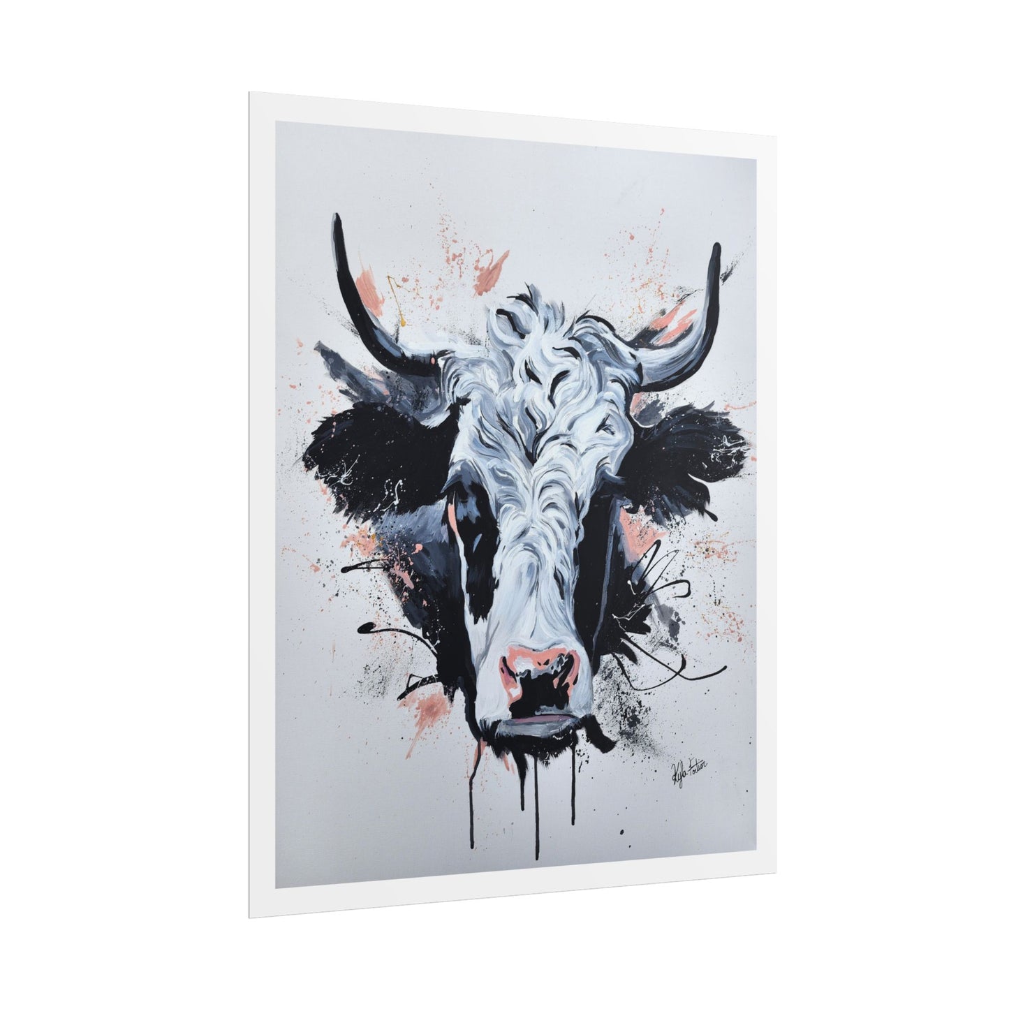 Desert Cow Rolled Poster - Unique Wall Decor for Animal Lovers