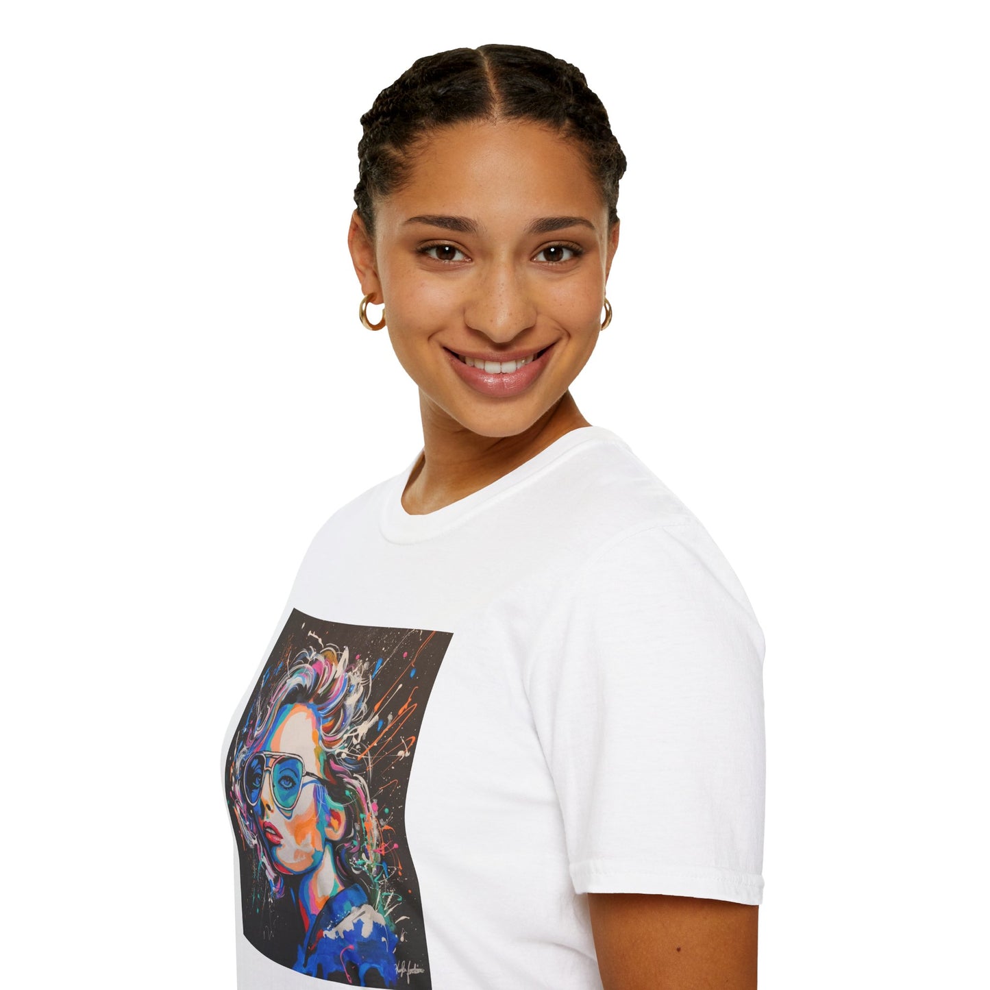 Colorful Portrait Art Unisex Softstyle T-Shirt