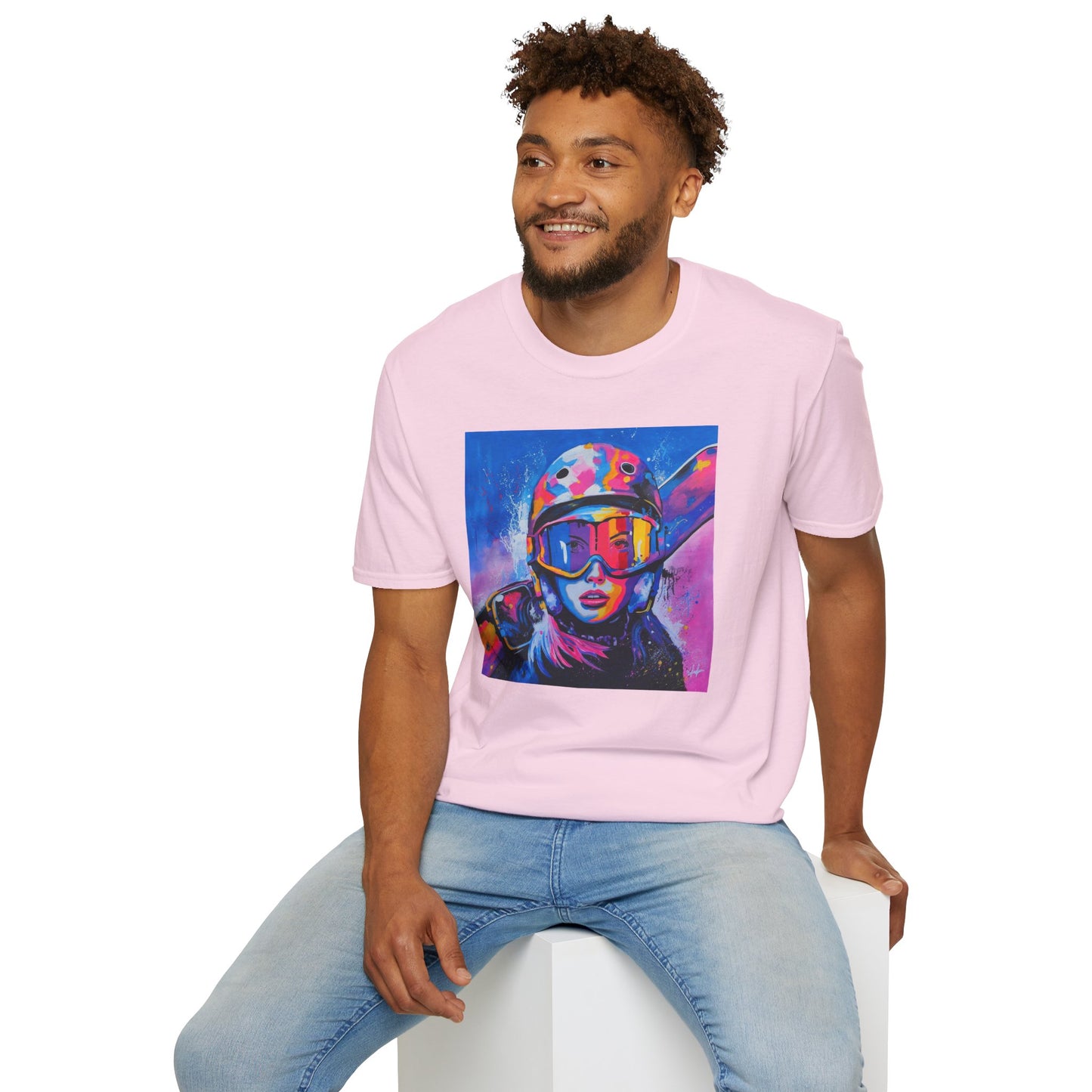 Vibrant Ski Adventure Unisex Softstyle T-Shirt