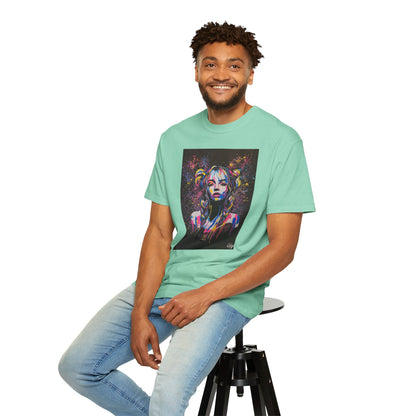 Vibrant Art Tee - Unisex Garment-Dyed T-shirt with Colorful Graffiti Design