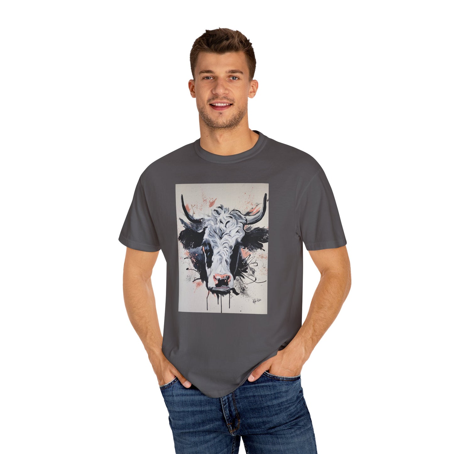 Artistic Cow Unisex Garment-Dyed T-shirt | Unique Farmhouse Decor Tee