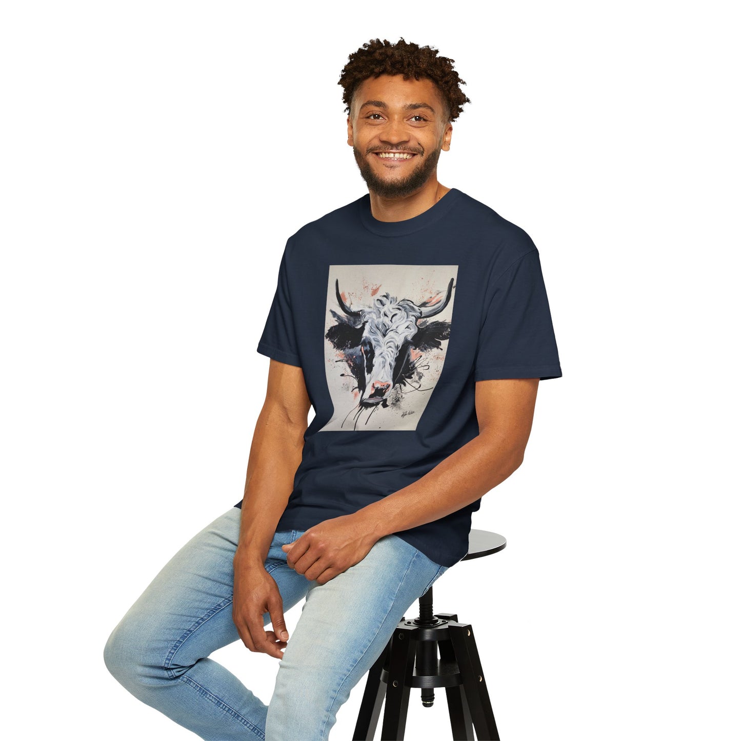 Artistic Cow Unisex Garment-Dyed T-shirt | Unique Farmhouse Decor Tee