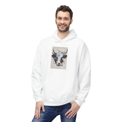 Artistic Bull Head Hoodie - Unisex Midweight Fleece, Perfect for Casual Wear