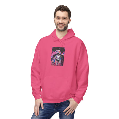 Artistic Pink Abstract Unisex Hoodie - Cozy Midweight Fleece Sweatshirt